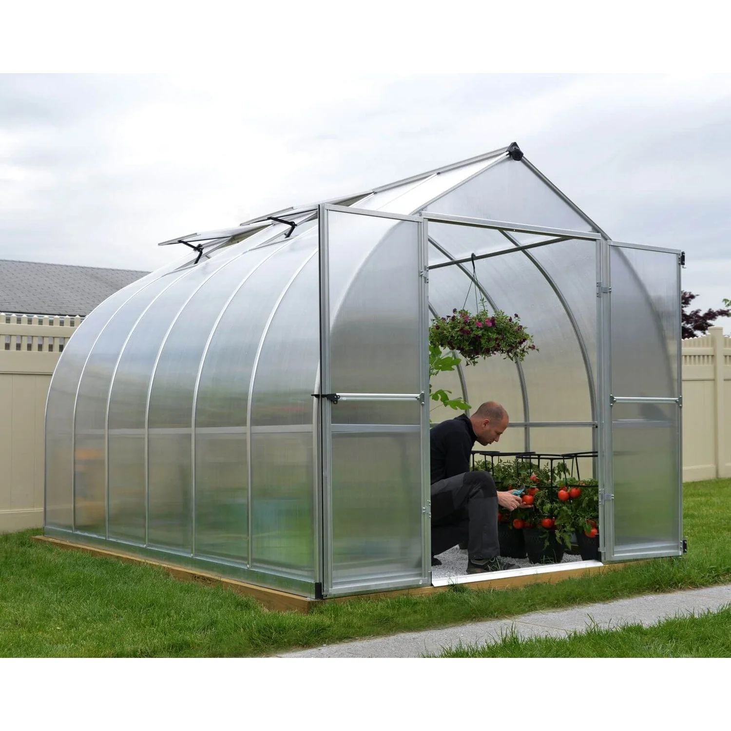 Palram 8 X 12ft Canopia Bella Greenhouse - Silver 4 Palram 8 X 12ft Canopia Bella Greenhouse - Silver - Image 4