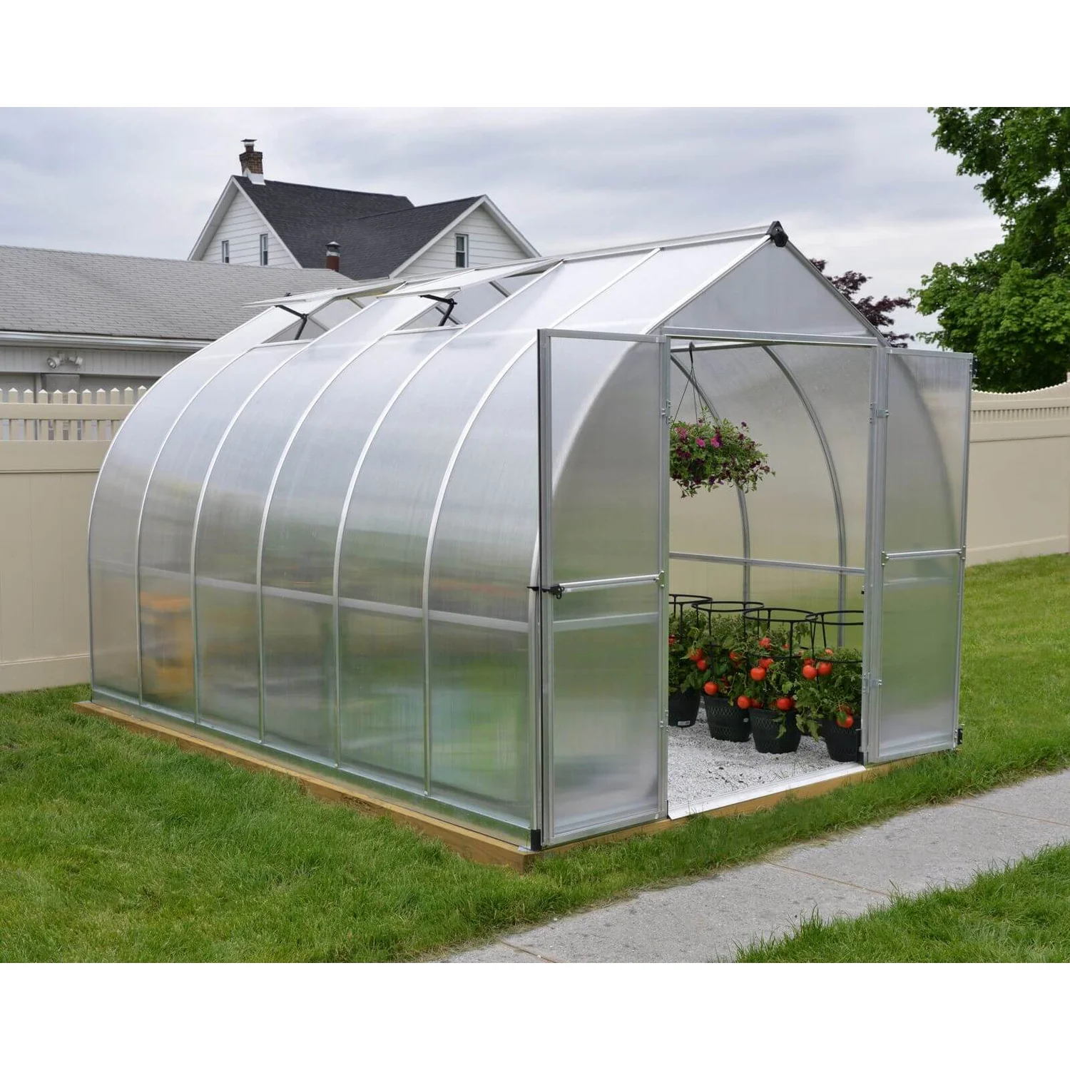 Palram 8 X 12ft Canopia Bella Greenhouse - Silver 3 Palram 8 X 12ft Canopia Bella Greenhouse - Silver - Image 3