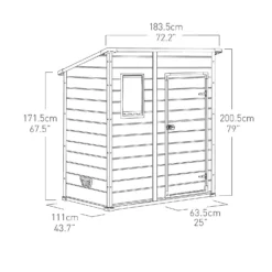 Keter Manor 6 X 4ft Outdoor Garden Pent Storage Shed - Beige/Brown -Garden Decorations and Ornaments Store 12808002 2075036177226321