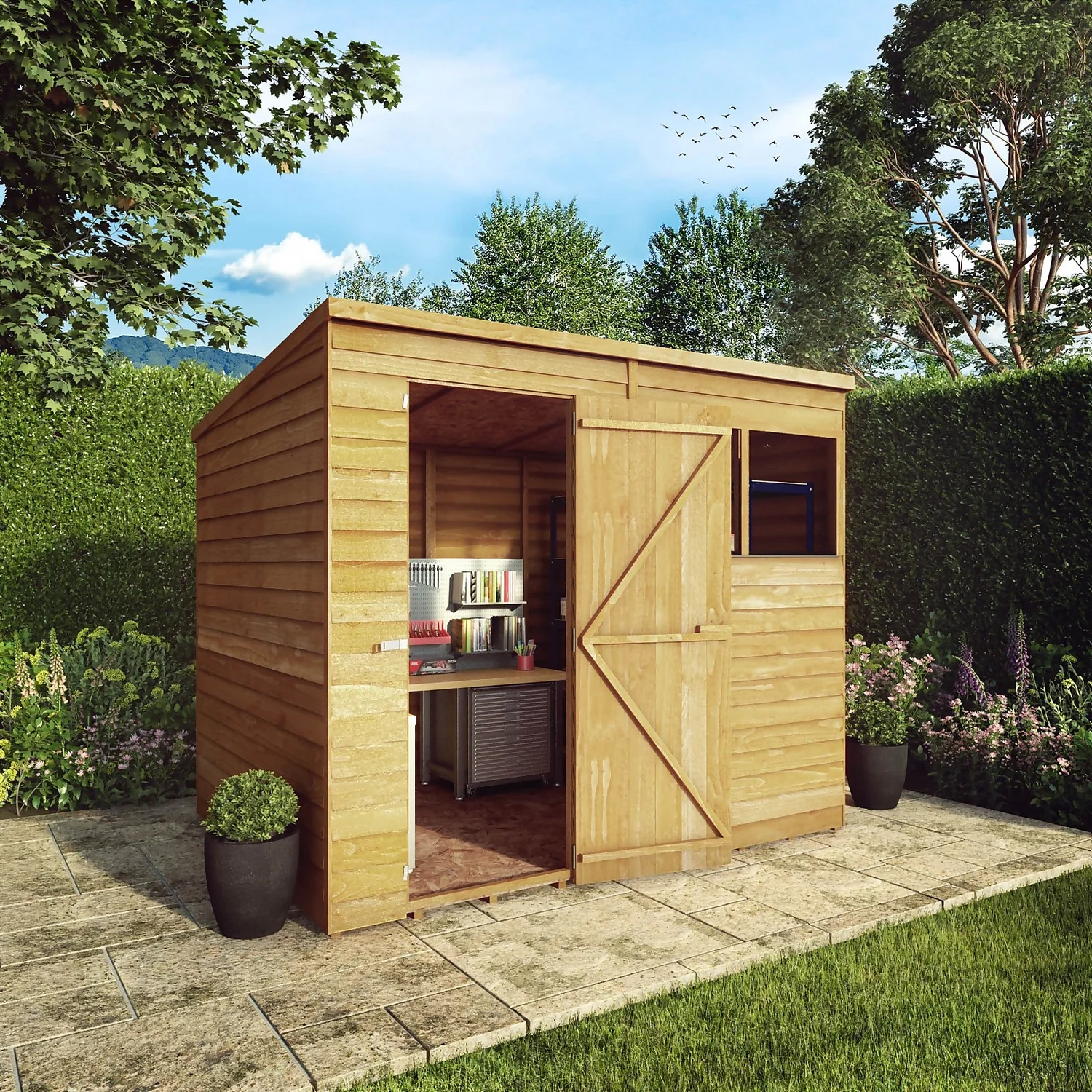 Mercia 8 X 6ft Overlap Pent Shed 2 Mercia 8 X 6ft Overlap Pent Shed - Image 2