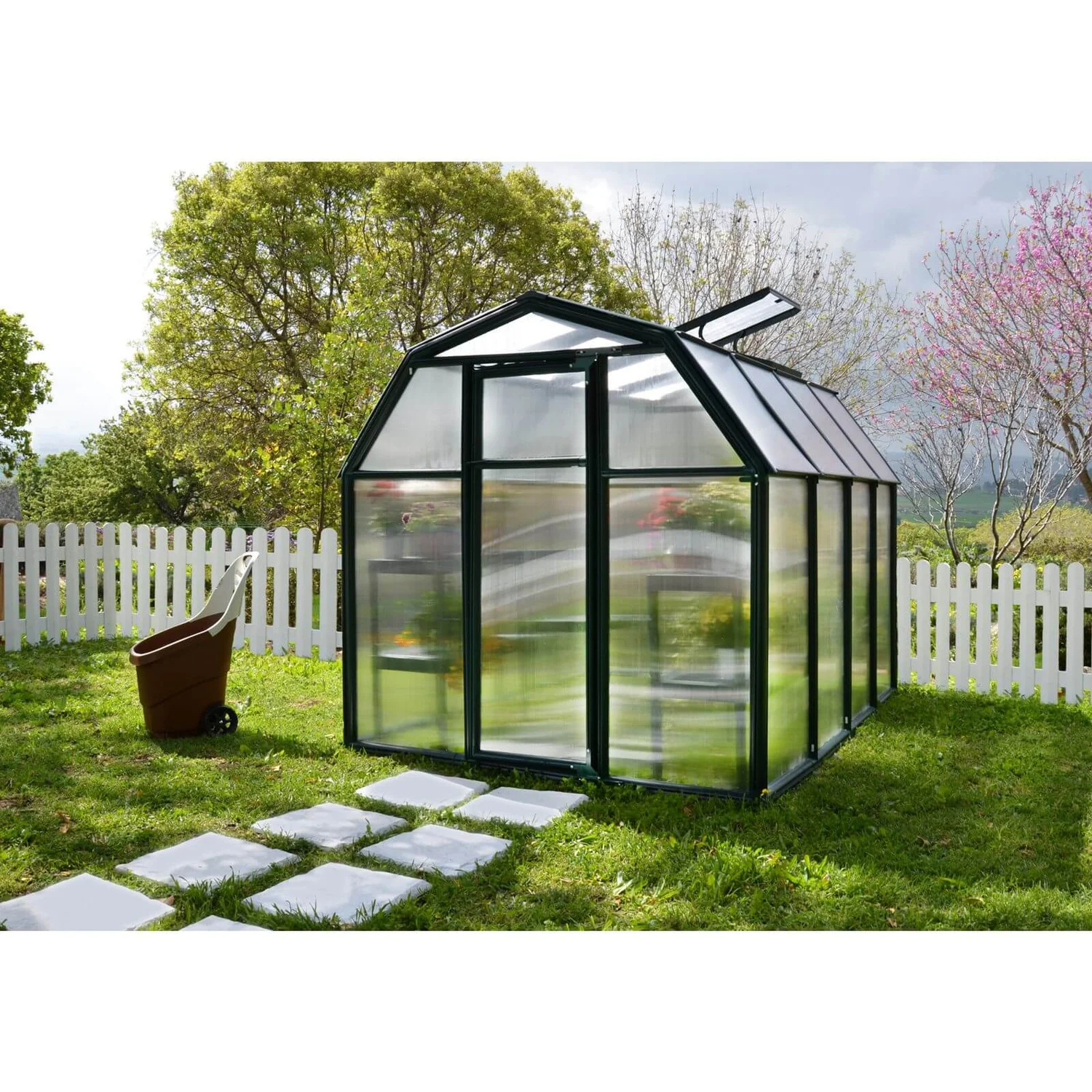 Palram 6 X 8ft Canopia Eco Grow Greenhouse - Green 5 Palram 6 X 8ft Canopia Eco Grow Greenhouse - Green - Image 5