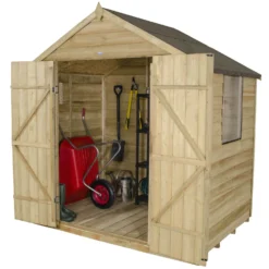 7x5ft Forest Natural Timber Overlap Apex Pressure Treated Wooden Shed -Garden Decorations and Ornaments Store 12810891 8604833194234124