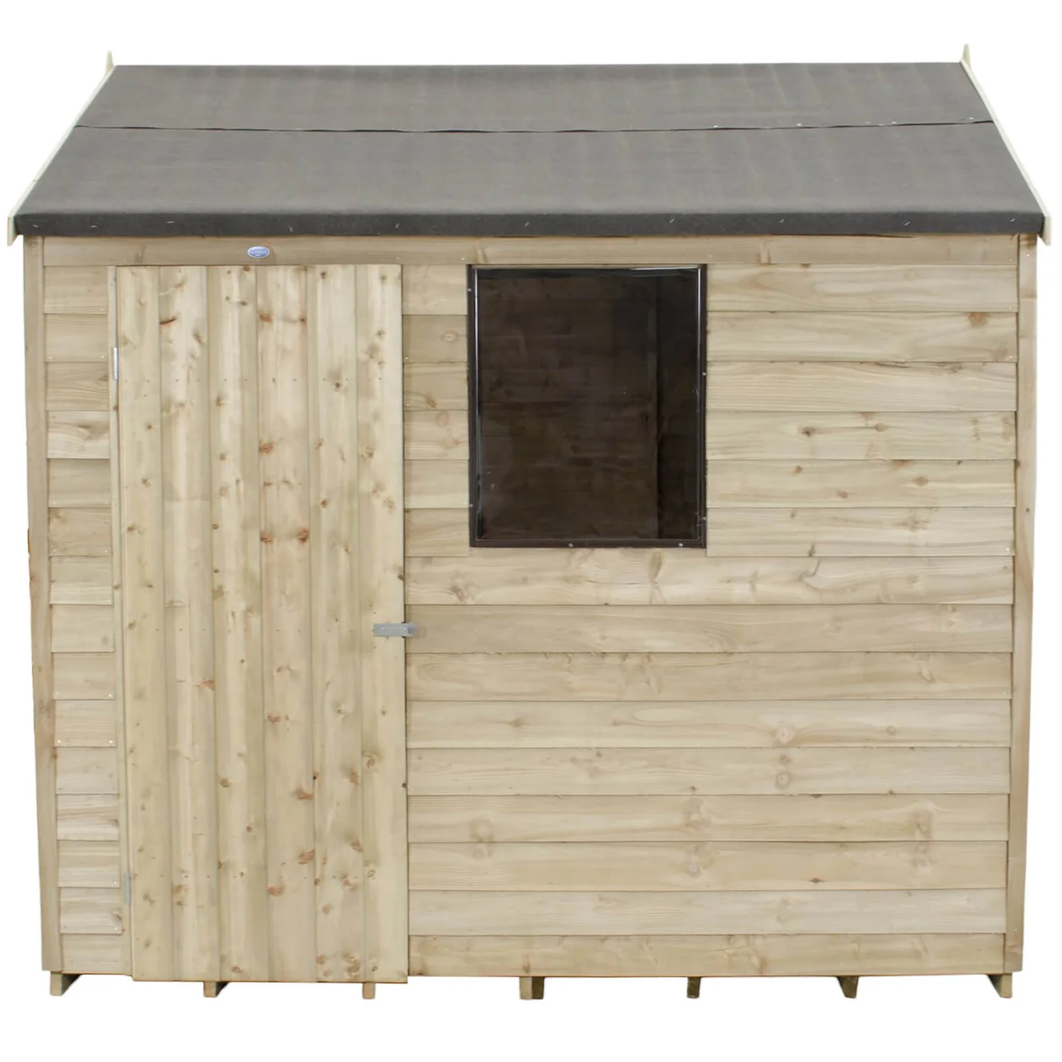 8x6ft Forest Natural Timber Overlap Reverse Apex Wooden Shed 2 8x6ft Forest Natural Timber Overlap Reverse Apex Wooden Shed - Image 2