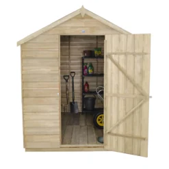 8x6ft Forest Natural Timber Overlap Apex Pressure Treated Wooden Shed -Garden Decorations and Ornaments Store 12810910 1264833195895389