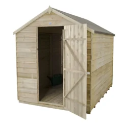 8x6ft Forest Natural Timber Overlap Apex Pressure Treated Wooden Shed -Garden Decorations and Ornaments Store 12810910 3964833195205062