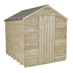 8x6ft Forest Natural Timber Overlap Apex Pressure Treated Wooden Shed -Garden Decorations and Ornaments Store 12810910 8384833195471630