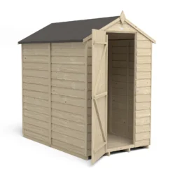 Forest 6 X 4ft Overlap Pressure Treated Apex Shed - No Window Incl. Installation -Garden Decorations and Ornaments Store 12814910 1724832993172714