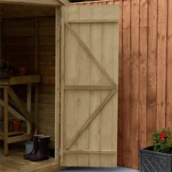 Forest 6 X 4ft Overlap Pressure Treated Apex Shed - No Window Incl. Installation -Garden Decorations and Ornaments Store 12814910 3514832993154399