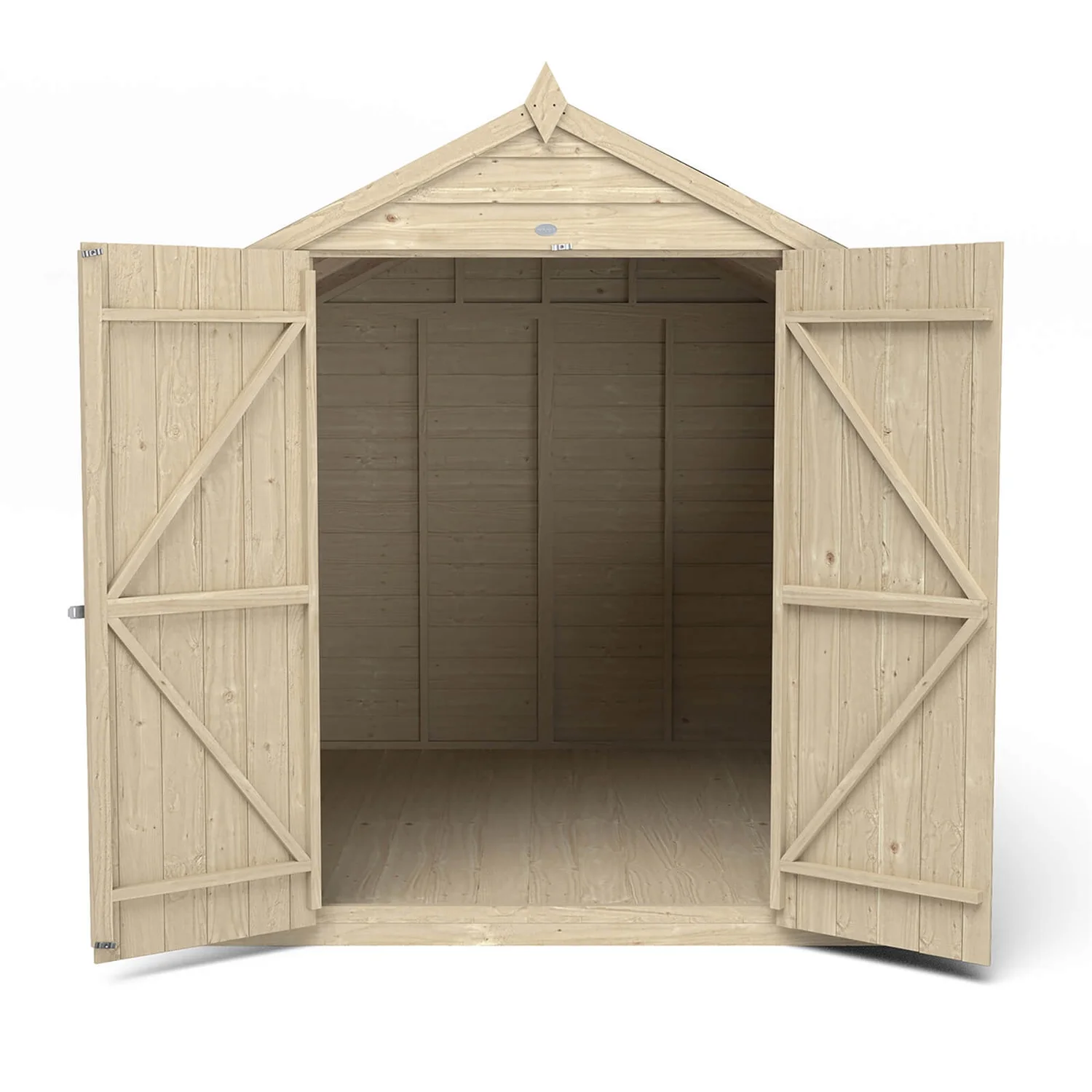 Forest 8 X 6ft Overlap Pressure Treated Apex Shed - Double Door - Incl. Installation 3 Forest 8 X 6ft Overlap Pressure Treated Apex Shed - Double Door - Incl. Installation - Image 3