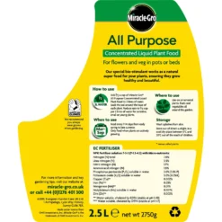 Miracle-Gro All Purpose Concentrated Liquid Plant Food - 2.5L -Garden Decorations and Ornaments Store 12815508 1954833196308444
