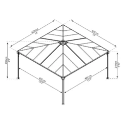 Palram - Canopia Palermo 4300 Garden Gazebo Grey -Garden Decorations and Ornaments Store 12819403 1434893347503053