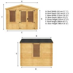 Mercia 3m X 3.3m Sherwood 19mm Log Cabin -Garden Decorations and Ornaments Store 12820078 6955023719470424