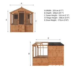 Mercia 8 X 6ft Traditional Apex Combi Greenhouse And Shed -Garden Decorations and Ornaments Store 12820081 2135028839913276
