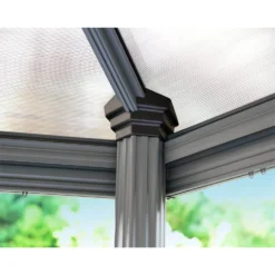 Palram - Canopia Roma Hexagonal Garden Gazebo Grey 11 Palram - Canopia Roma Hexagonal Garden Gazebo Grey -Garden Decorations and Ornaments Store 12821930 1024833174980112