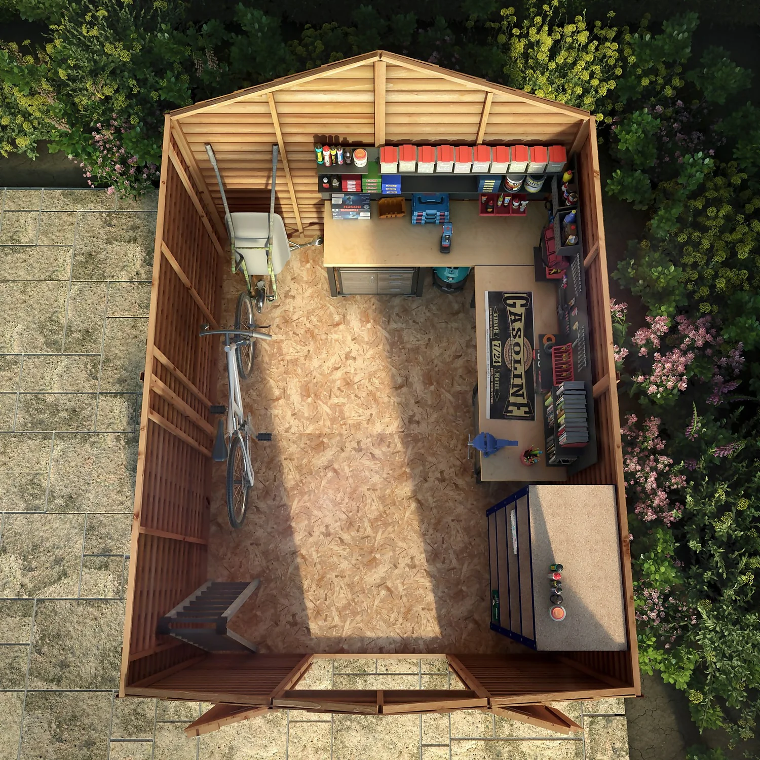 Mercia 10 X 8ft Overlap Double Door Apex Windowless Shed 3 Mercia 10 X 8ft Overlap Double Door Apex Windowless Shed - Image 3