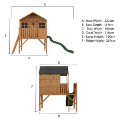 Mercia 14 X 7ft Honeysuckle Wooden Playhouse With Tower And Slide - Installation Included -Garden Decorations and Ornaments Store 12822467 1324949332397817
