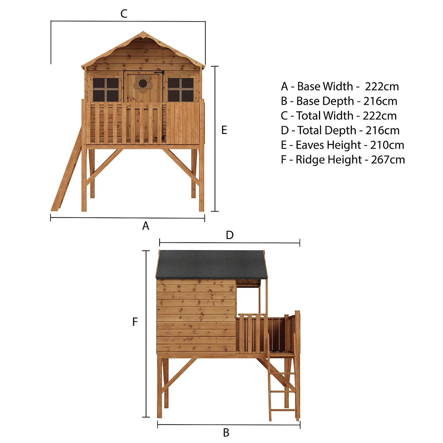 Mercia 8 X 7ft Honeysuckle Wooden Playhouse With Tower - Installation Included 8 Mercia 8 X 7ft Honeysuckle Wooden Playhouse With Tower - Installation Included - Image 8