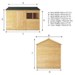 Mercia 10 X 6ft Overlap Reverse Apex Shed - Installation Included -Garden Decorations and Ornaments Store 12822603 9304980392068905
