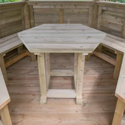 Forest (Installation Included) Thatch Roof Furnished Gazebo - 3.6m - Green -Garden Decorations and Ornaments Store 12823704 1394833218785233