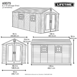 Lifetime 8 X 15ft Outdoor Storage Shed -Garden Decorations and Ornaments Store 12826441 1594833223333086