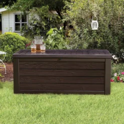 Keter Westwood Outdoor Garden Storage Box 570L - Brown -Garden Decorations and Ornaments Store 12828828 1094858568487996