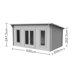 Forest Elmley 5.0m X 3.0m Log Cabin Double Glazed 24kg Polyester Felt, Plus Underlay -Garden Decorations and Ornaments Store 12832778 1414833197602188