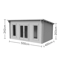 Forest Mendip 5.0m X 4.0m Log Cabin Double Glazed, 24kg Polyester Felt, No Underlay -Garden Decorations and Ornaments Store 12832782 5824833196304286