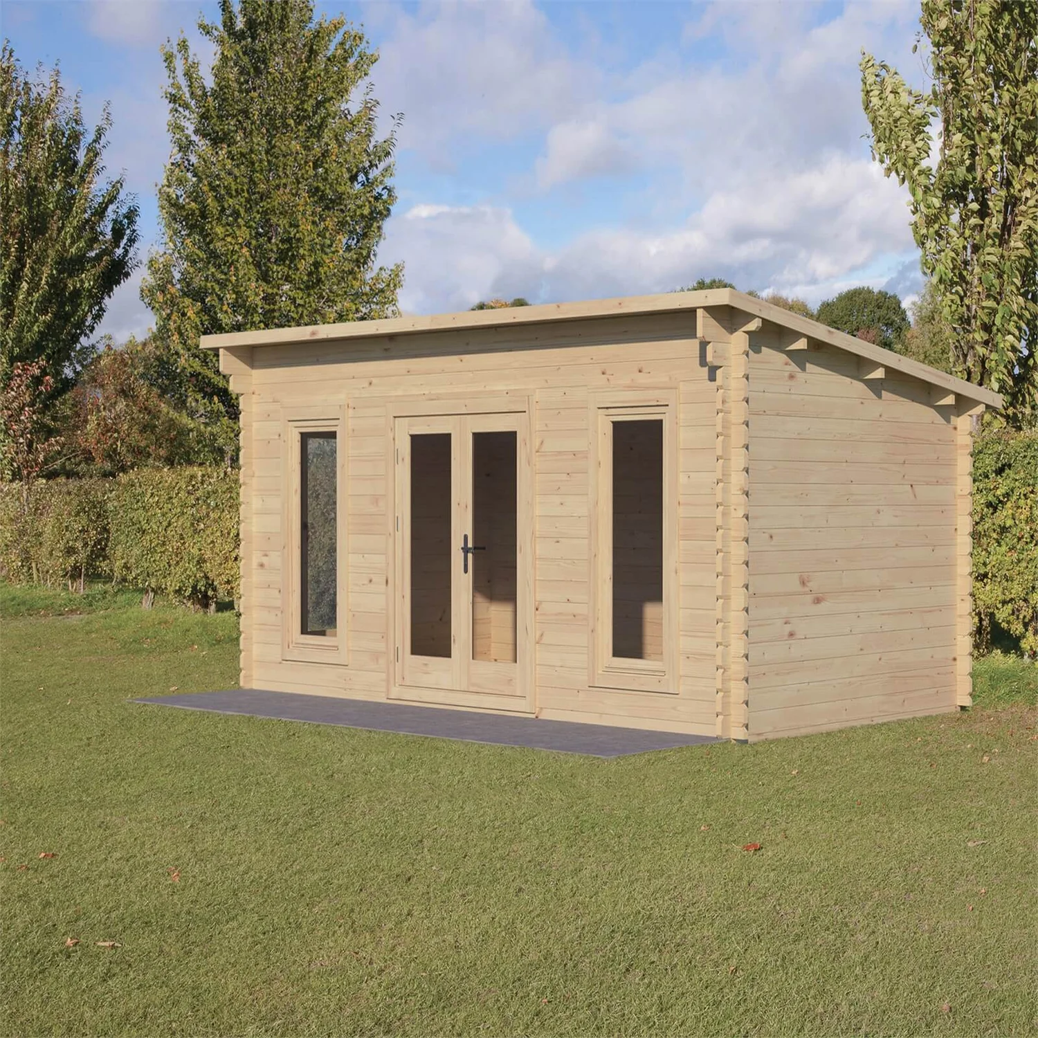 Forest Elmley 5.0m X 3.0m Log Cabin Double Glazed 24kg Polyester Felt, No Underlay - Installation Included 2 Forest Elmley 5.0m X 3.0m Log Cabin Double Glazed 24kg Polyester Felt, No Underlay - Installation Included - Image 2