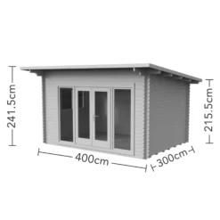 Forest Melbury 4.0m X 3.0m Log Cabin Double Glazed 24kg Polyester Felt, Plus Underlay - Installation Included -Garden Decorations and Ornaments Store 12833111 1534833196534098
