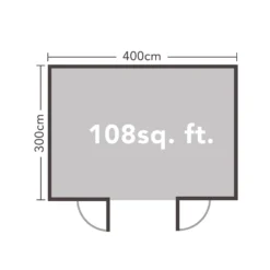 Forest Melbury 4.0m X 3.0m Log Cabin Double Glazed 24kg Polyester Felt, Plus Underlay - Installation Included -Garden Decorations and Ornaments Store 12833111 5924833196513695