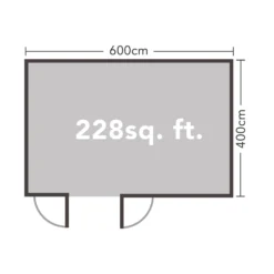 Forest Blakedown 6.0m X 4.0m Log Cabin Double Glazed Felt Shingles, Plus Underlay - Installation Included -Garden Decorations and Ornaments Store 12833151 1264833199145358