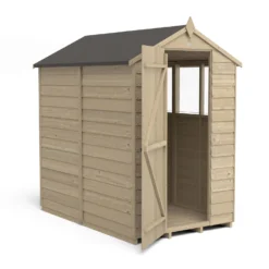 Forest 6 X 4ft Overlap Pressure Treated Apex Shed- 4 Window -Garden Decorations and Ornaments Store 12833289 2114833201898266