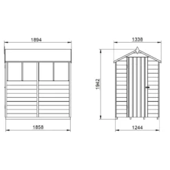 Forest 6 X 4ft Overlap Pressure Treated Apex Shed- 4 Window -Garden Decorations and Ornaments Store 12833289 2434833201959823