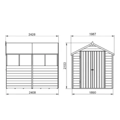 Forest 6 X 4ft Overlap Pressure Treated Apex Shed - Double Door 4 Windows - Incl. Installation -Garden Decorations and Ornaments Store 12833313 1394833202169952