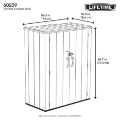 Lifetime 1500L Rough Cut Vertical Storage Cabinet -Garden Decorations and Ornaments Store 12836581 1694833208276995