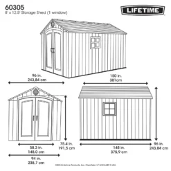 Lifetime 8x12.5 Ft Rough Cut Outdoor Storage Shed -Garden Decorations and Ornaments Store 12836583 4874833208914849