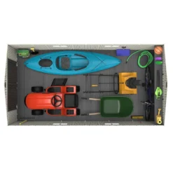 Lifetime 15x8 Ft Rough Cut Dual Entry Outdoor Storage Shed -Garden Decorations and Ornaments Store 12836588 1235012583931131