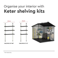 Keter Oakland 7.5 X 9ft Outdoor Garden Apex Storage Shed - Grey 19 Keter Oakland 7.5 X 9ft Outdoor Garden Apex Storage Shed - Grey -Garden Decorations and Ornaments Store 12840578 1635036179845699