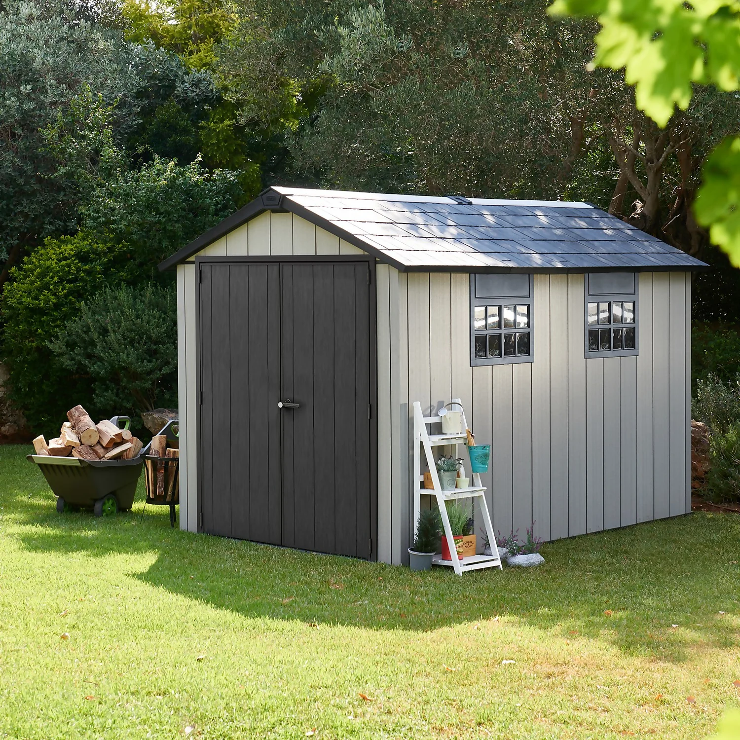 Keter Oakland 7.5 X 11ft Outdoor Garden Apex Storage Shed - Grey 10 Keter Oakland 7.5 X 11ft Outdoor Garden Apex Storage Shed - Grey - Image 10