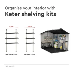 Keter Oakland 7.5 X 11ft Outdoor Garden Apex Storage Shed - Grey 18 Keter Oakland 7.5 X 11ft Outdoor Garden Apex Storage Shed - Grey -Garden Decorations and Ornaments Store 12840580 1505036179792632