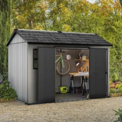 Keter Oakland 11 X 7.5ft Outdoor Garden Apex Storage Shed - Grey 12 Keter Oakland 11 X 7.5ft Outdoor Garden Apex Storage Shed - Grey -Garden Decorations and Ornaments Store 12840588 2825036179562211