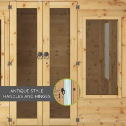 Country Living Tuxford 8 X 8ft Premium Traditional Summerhouse Painted + Installation - Aurora Green -Garden Decorations and Ornaments Store 12876022 1505040028562613