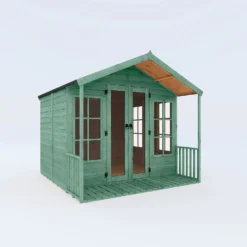 Country Living Tuxford 8 X 8ft Premium Traditional Summerhouse Painted + Installation - Aurora Green