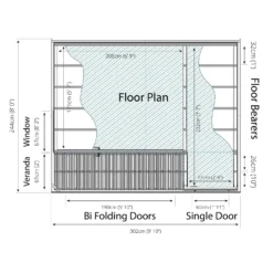 Country Living Overton 10 X 8ft Premium Garden Room Summerhouse With Side Shed Painted + Installation - Thorpe Towers -Garden Decorations and Ornaments Store 12881648 2124843877202336