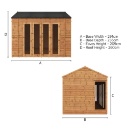 Country Living Hawksworth 10 X 8ft Summerhouse Painted + Installation - Aurora Green -Garden Decorations and Ornaments Store 12881691 1635025527346549
