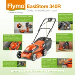 Flymo 1400W EasiStore 340R Electric Lawn Mower - 34cm -Garden Decorations and Ornaments Store 12885911 2254846175325273