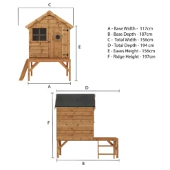 Mercia 4 X 7ft Snug Wooden Playhouse With Tower -Garden Decorations and Ornaments Store 12888282 2125027554190205