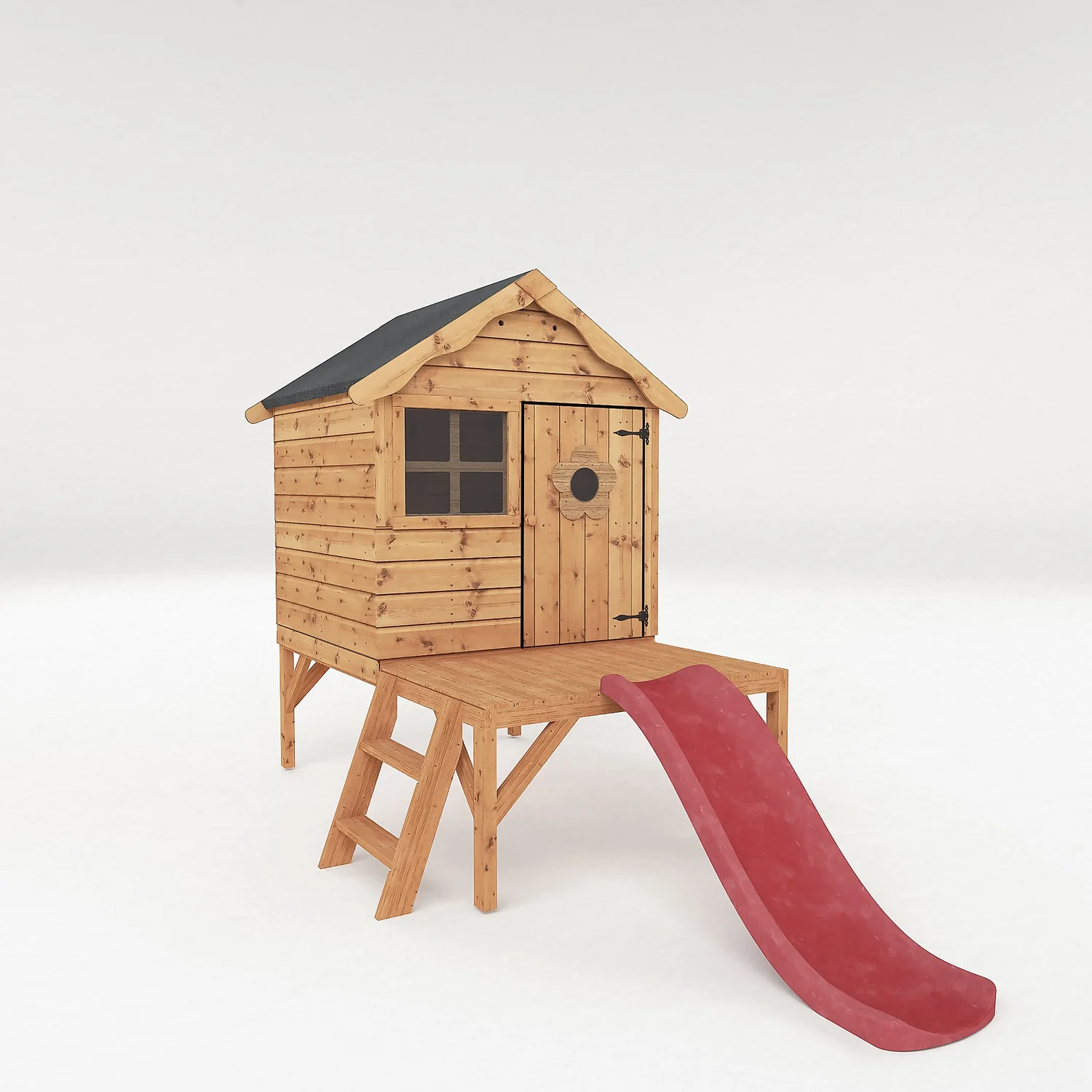 Mercia 7 X 9'4ft Snug Wooden Playhouse Tower & Slide - Installation Included 1 Mercia 7 X 9'4ft Snug Wooden Playhouse Tower & Slide - Installation Included