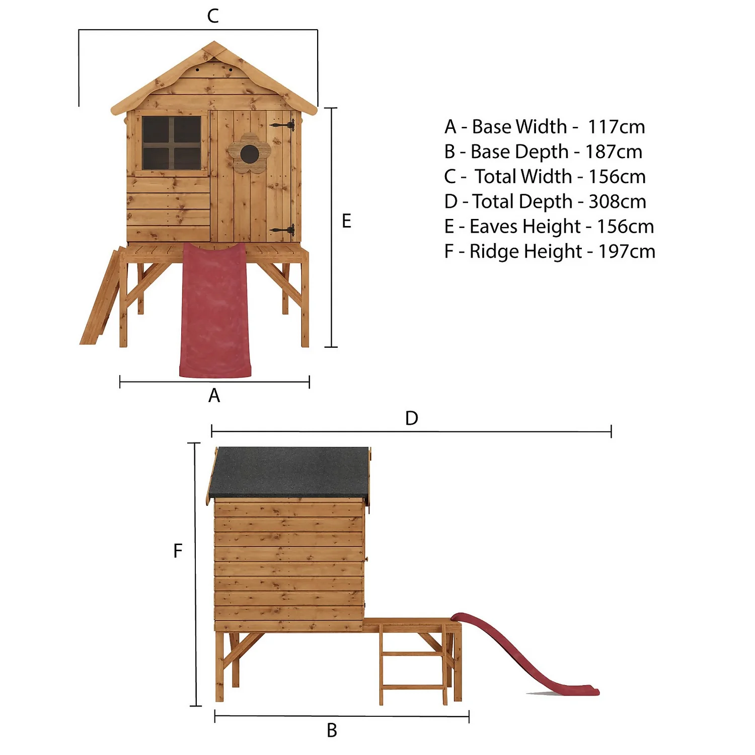 Mercia 7 X 9'4ft Snug Wooden Playhouse Tower & Slide - Installation Included 8 Mercia 7 X 9'4ft Snug Wooden Playhouse Tower & Slide - Installation Included - Image 8
