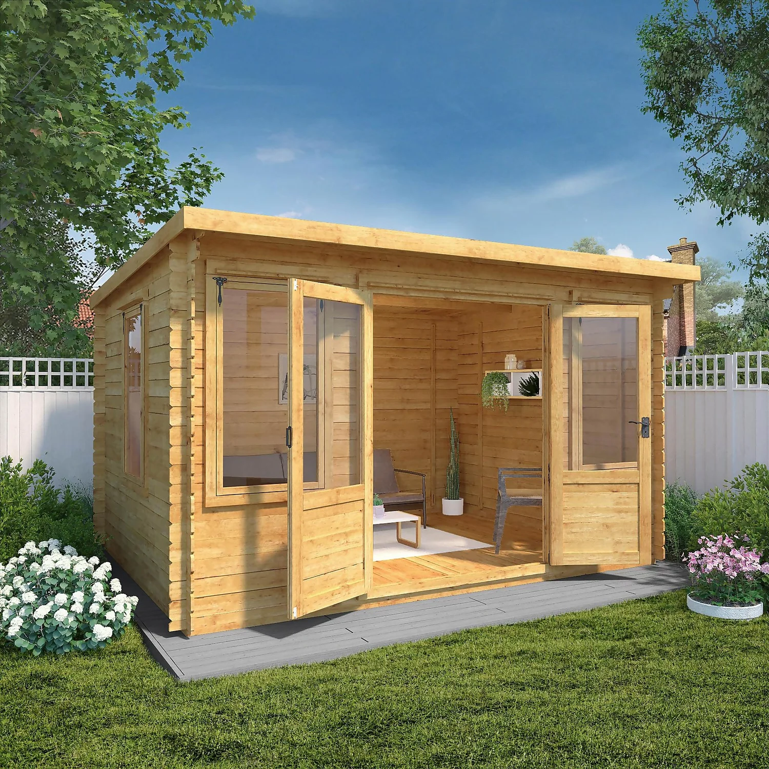 Mercia 4 X 3m 19mm Log Cabin 2 Mercia 4 X 3m 19mm Log Cabin - Image 2